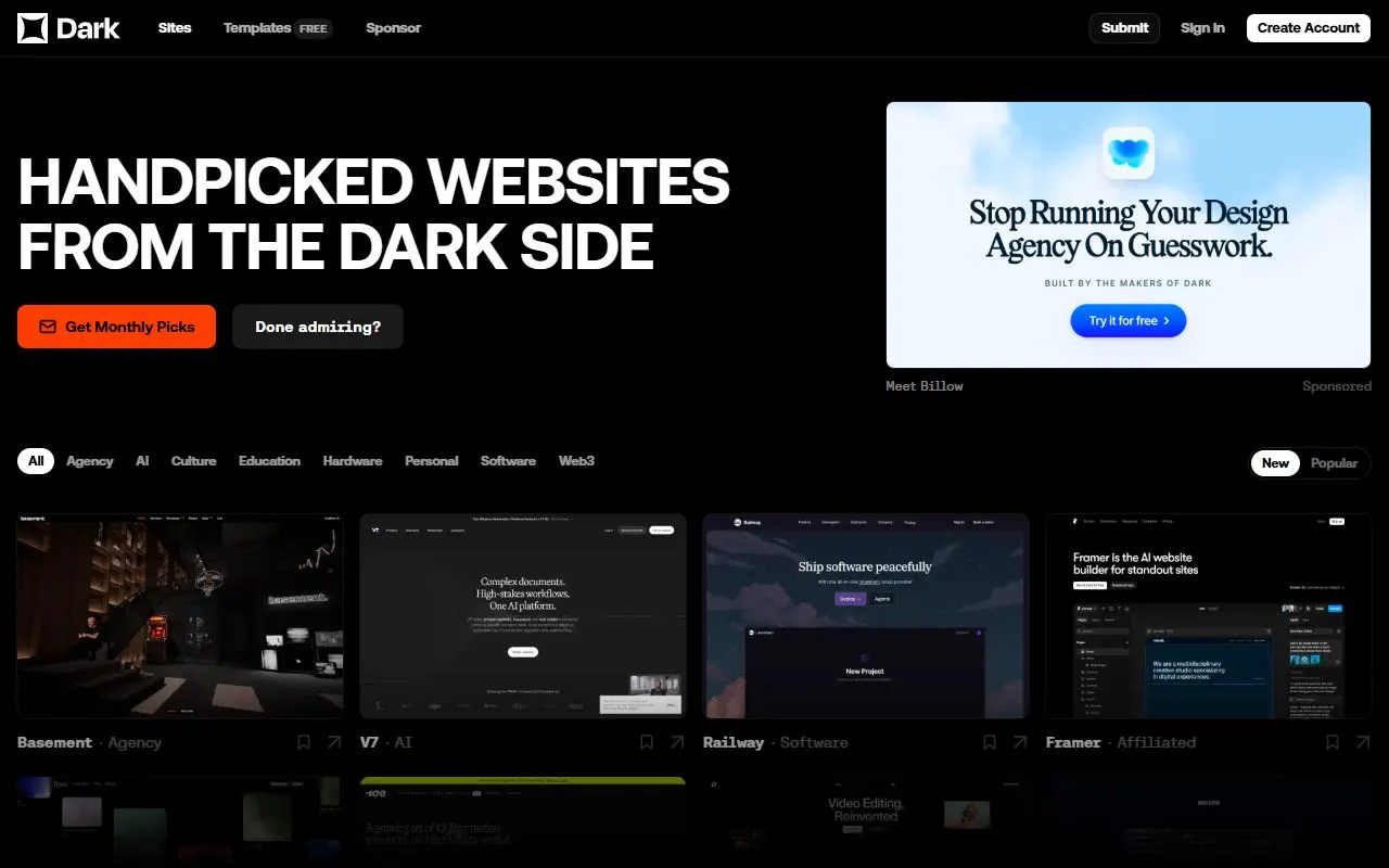 Miniatura do site Dark Design