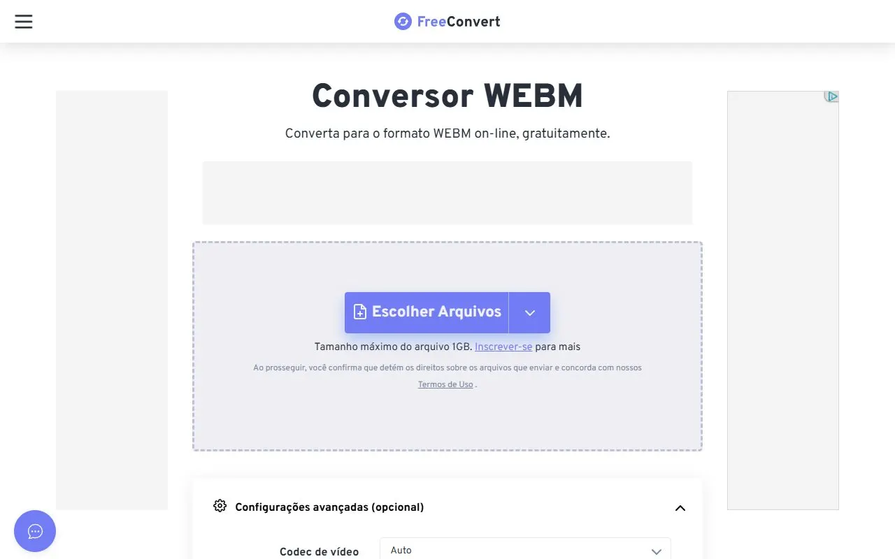 Miniatura do site FreeConvert · WebM