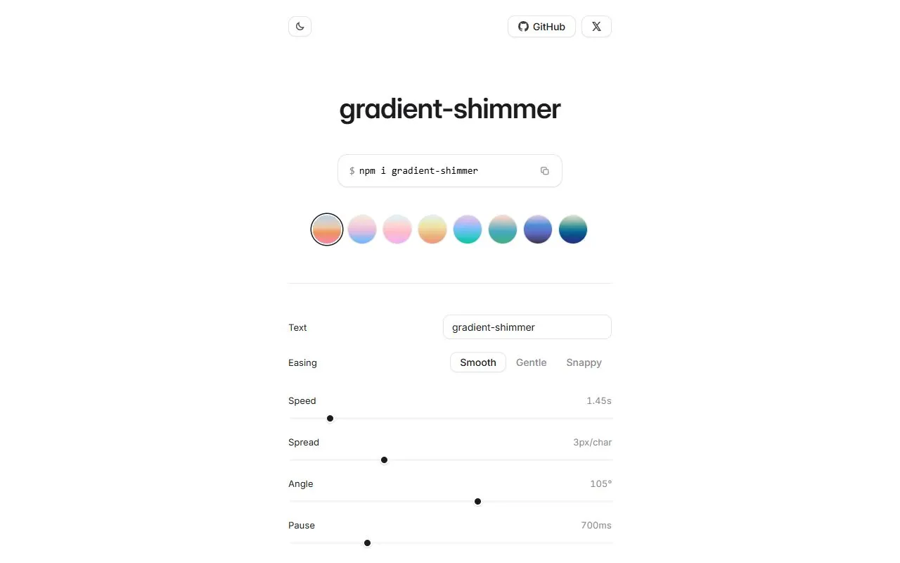 Miniatura do site Gradient Shimmer