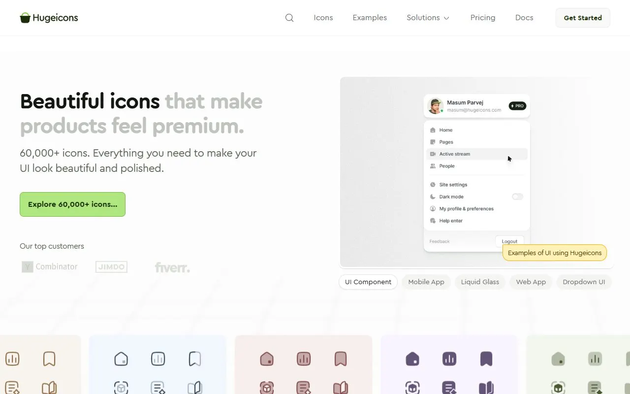 Miniatura do site Hugeicons
