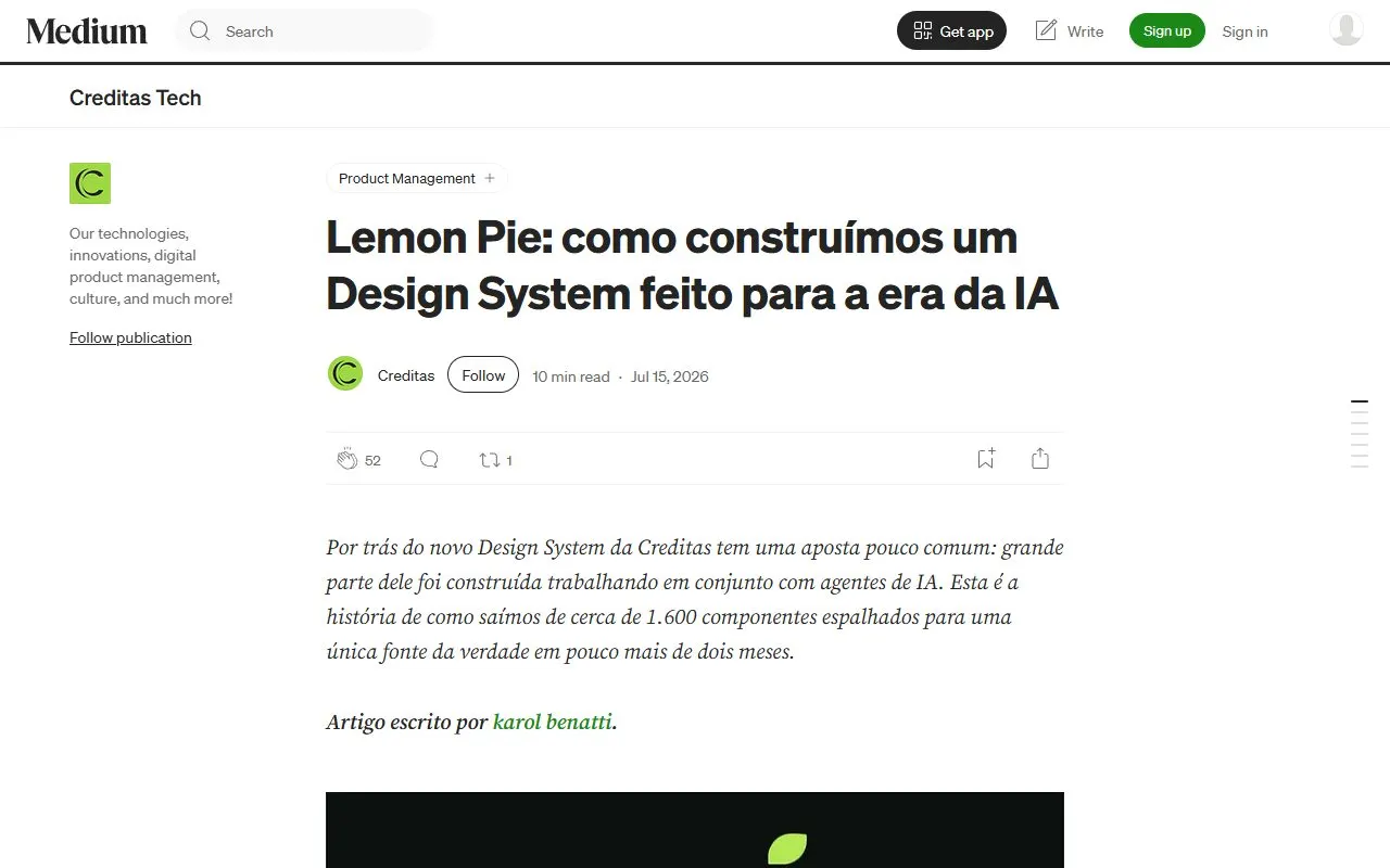 Miniatura do site Lemon Pie · Design System com IA