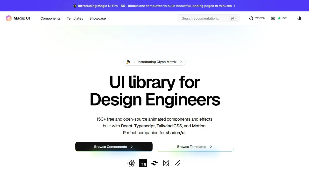 Miniatura do site Magic UI