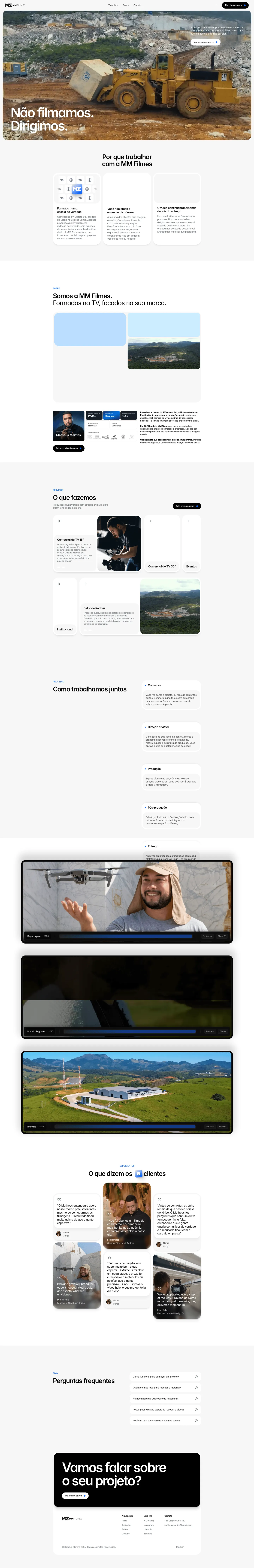Matheus Martins, Portfólio · Filmmaker, página inteira como foi publicada