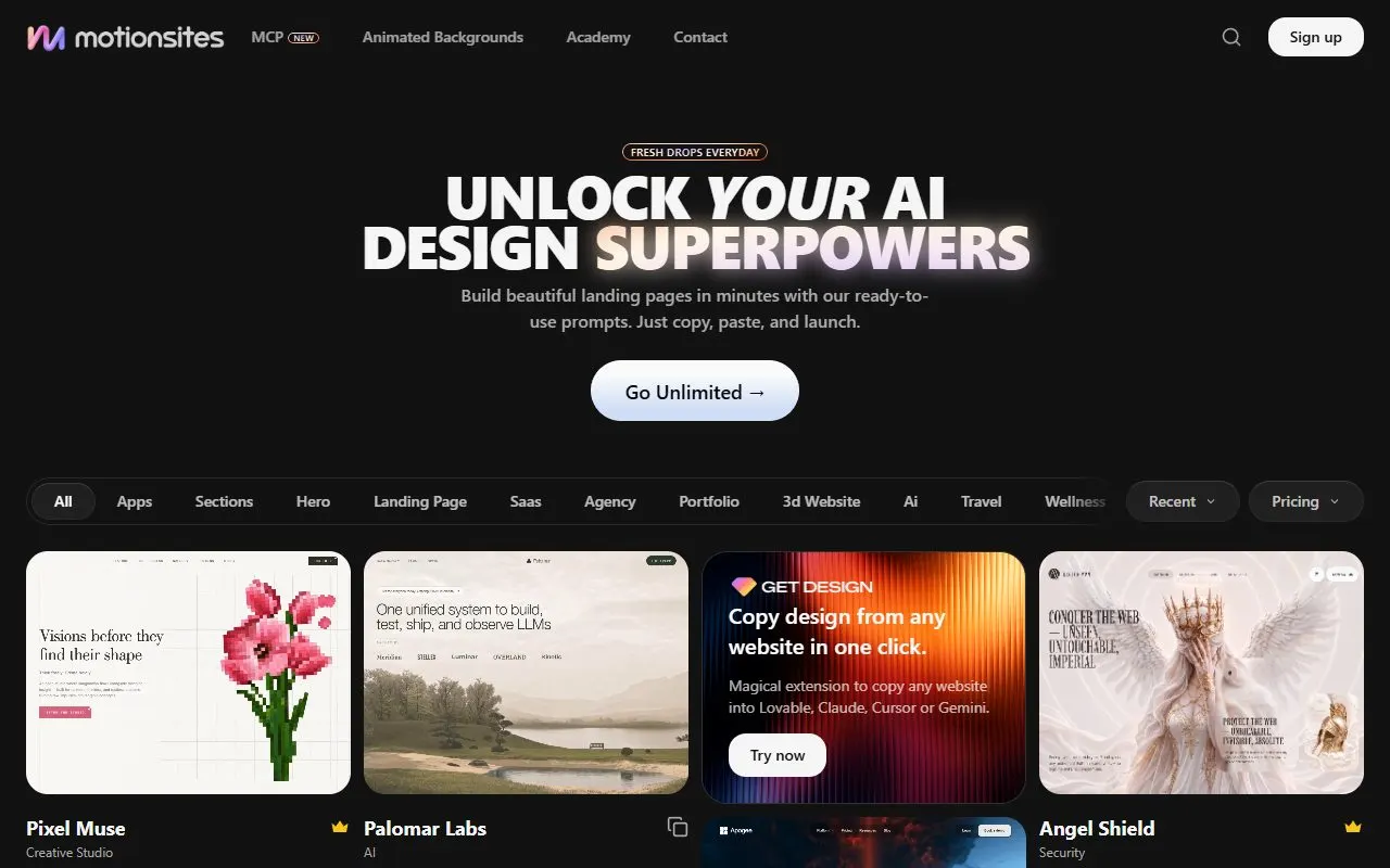 Miniatura do site MotionSites AI