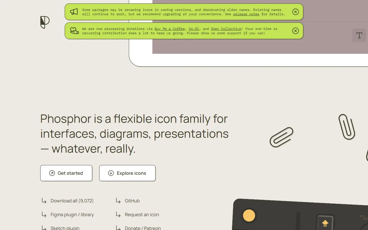 Miniatura do site Phosphor Icons