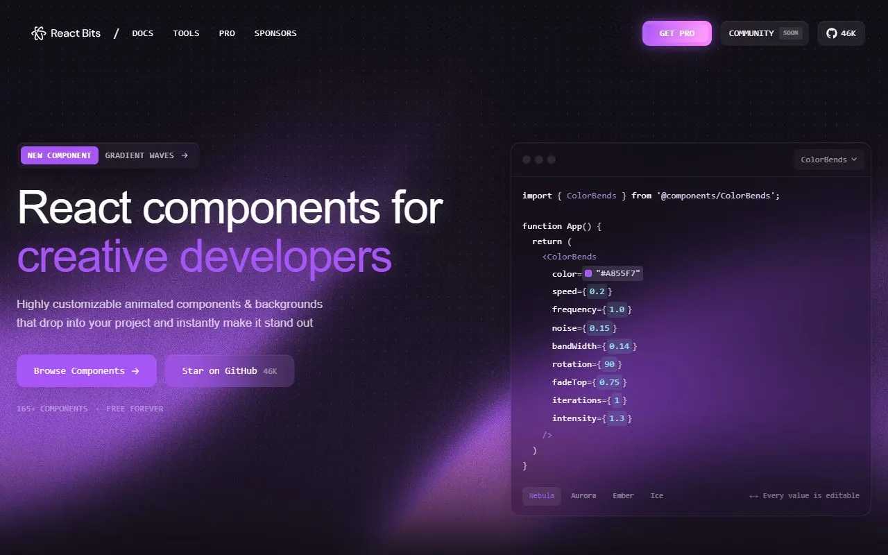 Miniatura do site React Bits