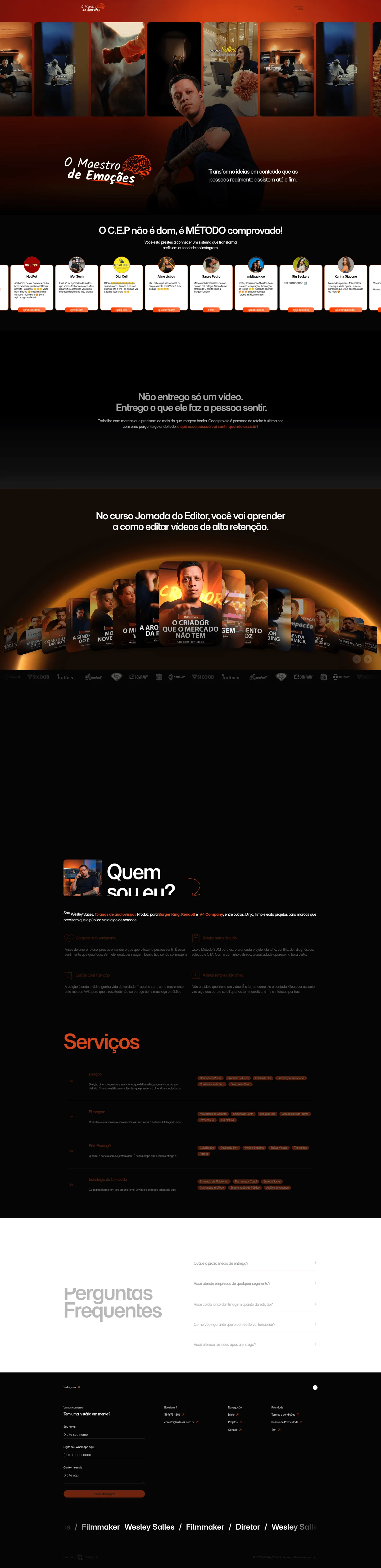 Salles ZK, Site institucional, página inteira como foi publicada