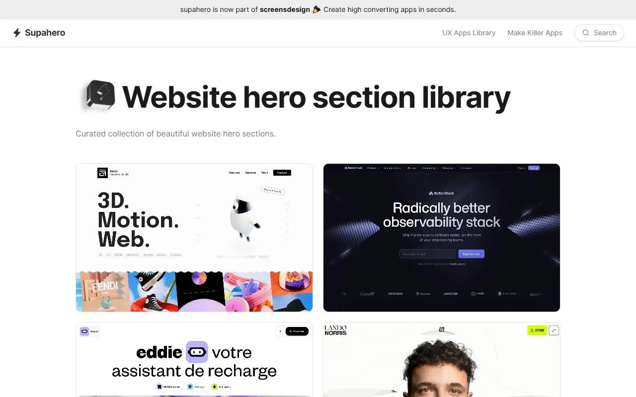 Miniatura do site Supahero