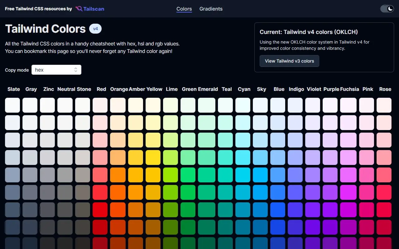 Miniatura do site Tailscan Colors