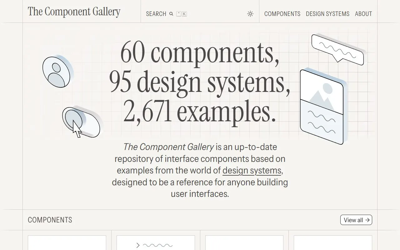 Miniatura do site The Component Gallery
