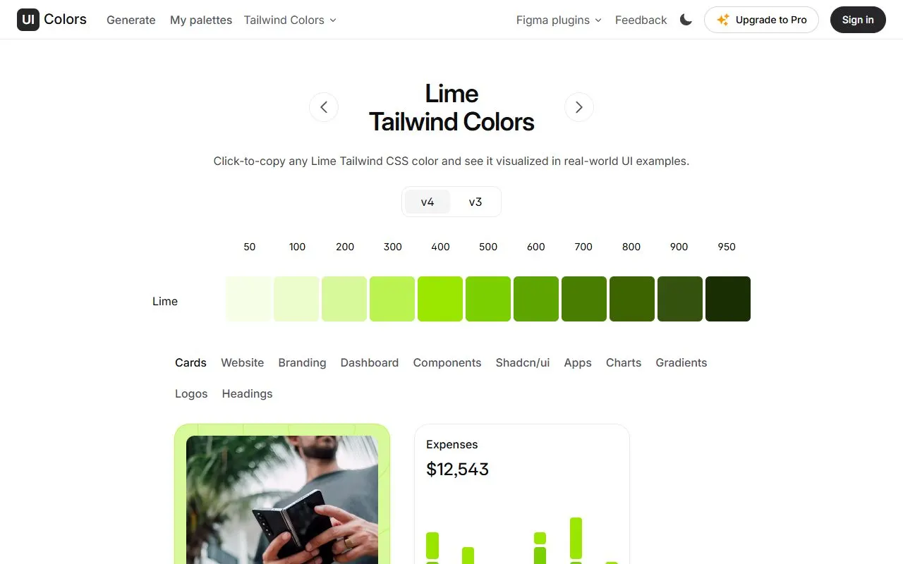 Miniatura do site UI Colors