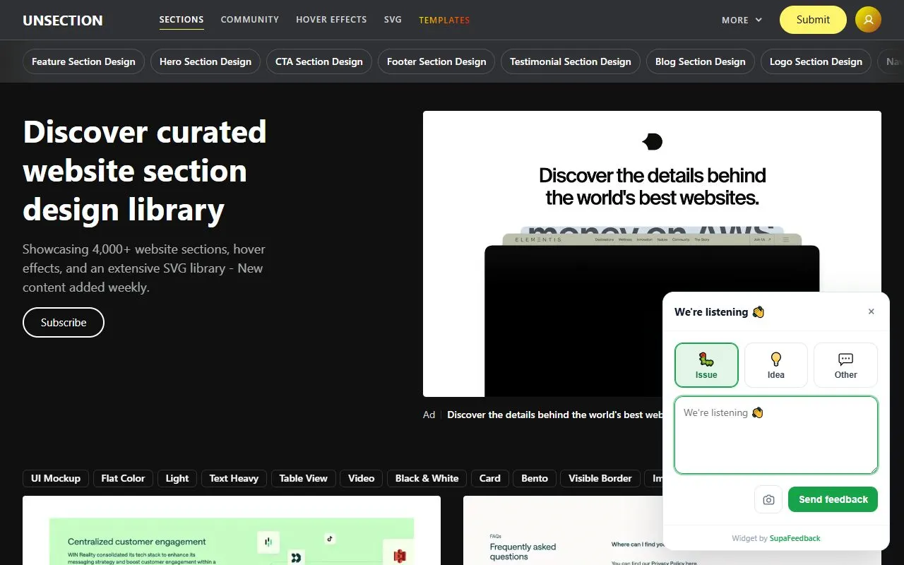 Miniatura do site Unsection