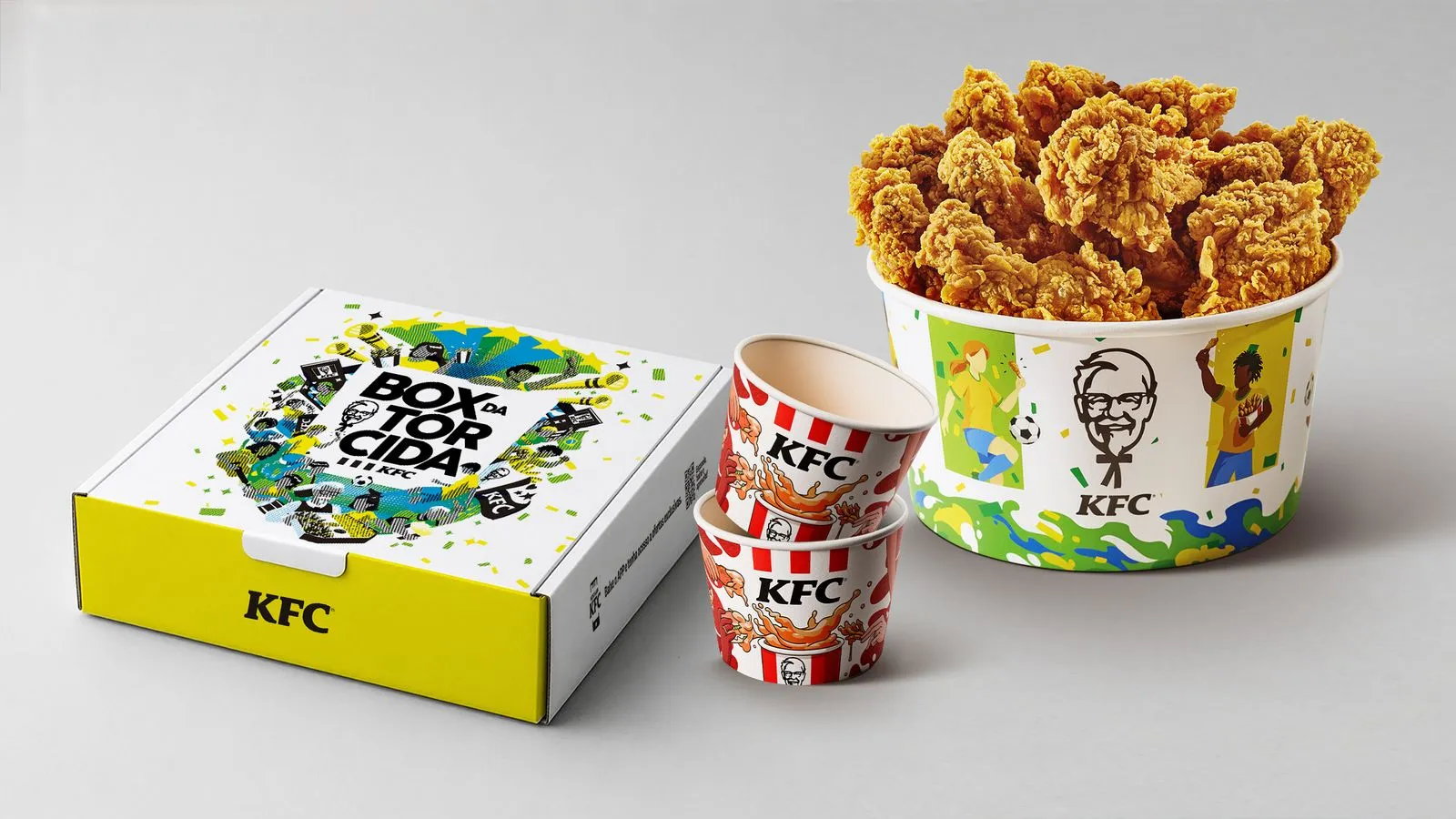 Peça de divulgação da linha Molho no Balde do KFC